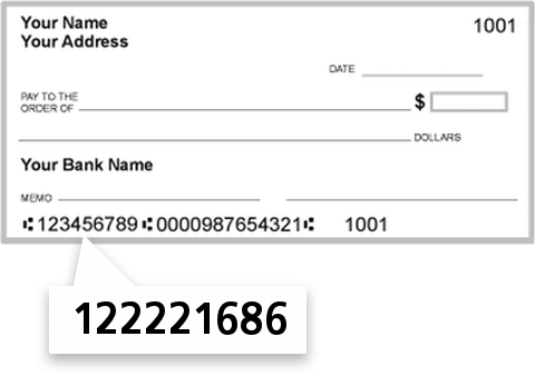 122221686 routing number on Rabobank NA check