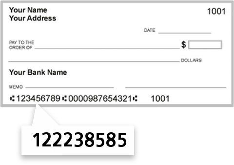 122238585 routing number on Pacific Premier Bank check