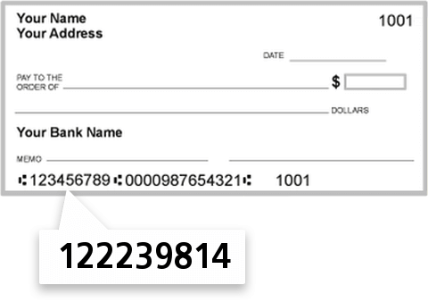 122239814 routing number on Pacific Western Bank check