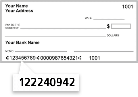122240942 routing number on Pacific Western Bank check