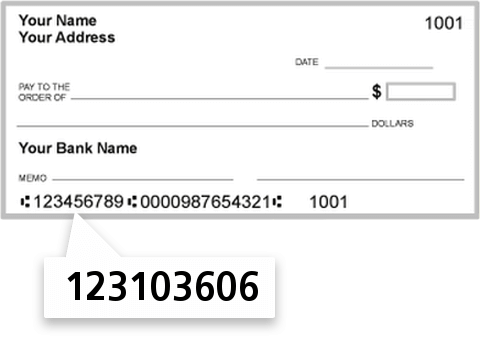 123103606 routing number on Columbia State Bank check