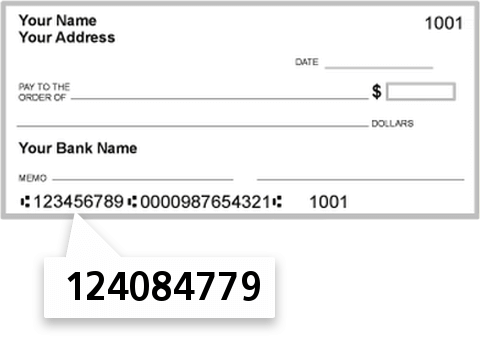 124084779 routing number on Cache Valley Bank check