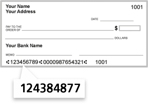 124384877 routing number on Optum Bank INC check