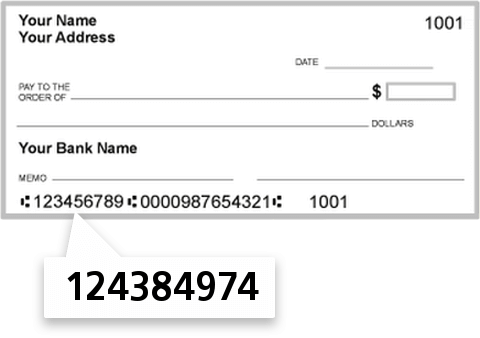 124384974 routing number on First Electronic Bank check