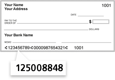 125008848 routing number on First Sound Bank check