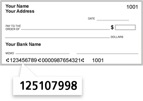 125107998 routing number on Glacier Bank check