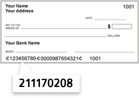 211170208 routing number on Guilford Savings check