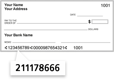211178666 routing number on Conn Comm CU INC check