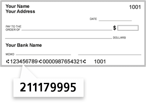 211179995 routing number on Usalliance Federal Credit Union check