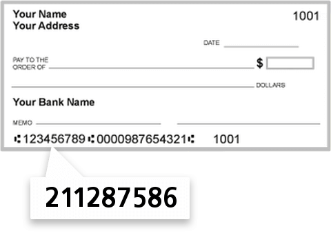 211287586 routing number on Seaboard FCU check