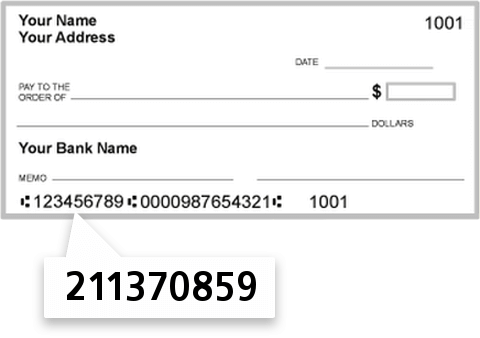 211370859 routing number on Bristol County Svgs Bank check