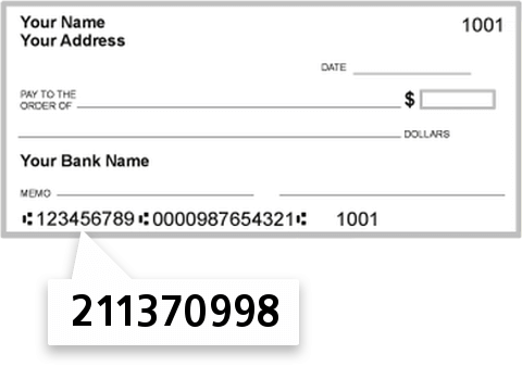 211370998 routing number on Athol Savings Bank check