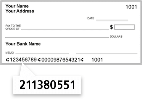 211380551 routing number on Beverly MUN FED CR Union check