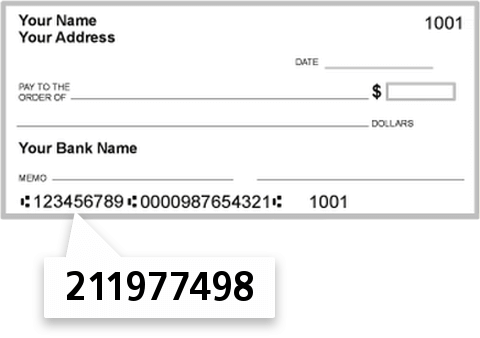 211977498 routing number on Ukrainian Selfreliance FCU check