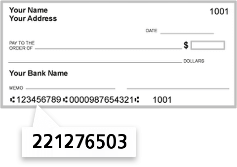 221276503 routing number on GAF Linden EMP FCU check