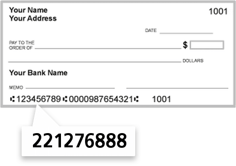 221276888 routing number on Garden Savings Federal Credit Union check