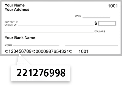 221276998 routing number on Rutgers Federal Credit Union check