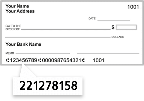 221278158 routing number on Plainfield CU check