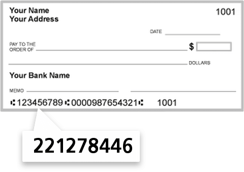 221278446 routing number on Prime Federal Credit Union check