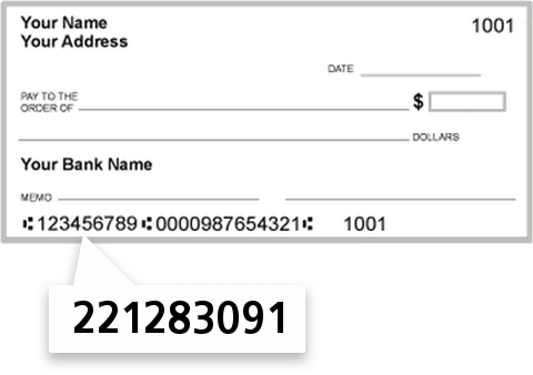 221283091 routing number on Bard Employees FCU check