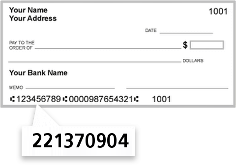 221370904 routing number on NBT Bank NA check