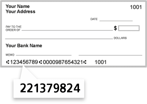 221379824 routing number on Sunmark FCU check