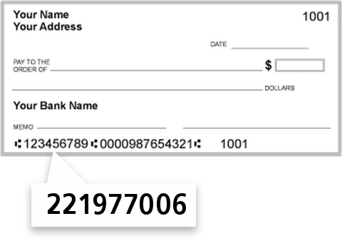 221977006 routing number on Stamford Postal EMP FCU check
