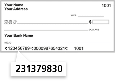 231379830 routing number on Blue Chip Federal Credit Union check