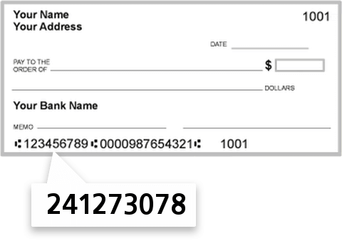 241273078 routing number on BFG Federal Credit Union check