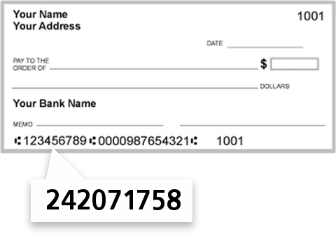 242071758 routing number on Fifth Third Bank check