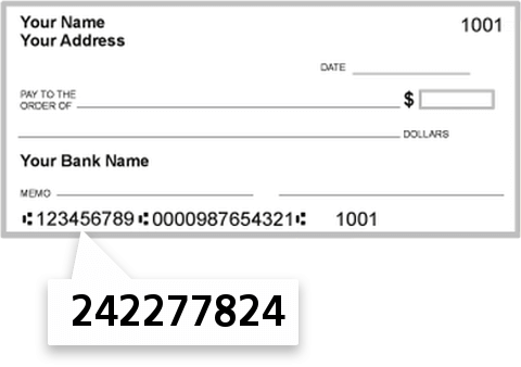 242277824 routing number on Dayton Firefighters FCU check