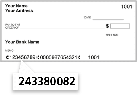 243380082 routing number on APS Federal Credit Union check