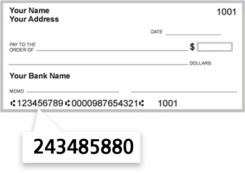 243485880 routing number on Whetelco FCU check