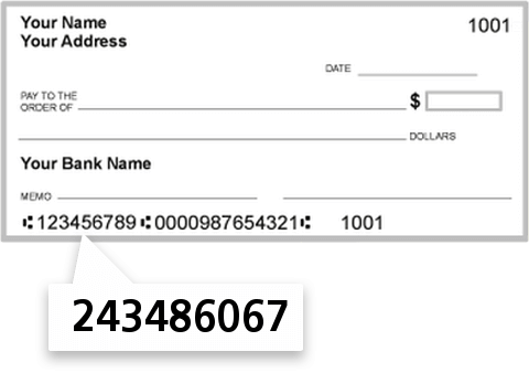 243486067 routing number on Long Reach Empl FCU check