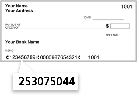 253075044 routing number on Charlotte Fire Department check