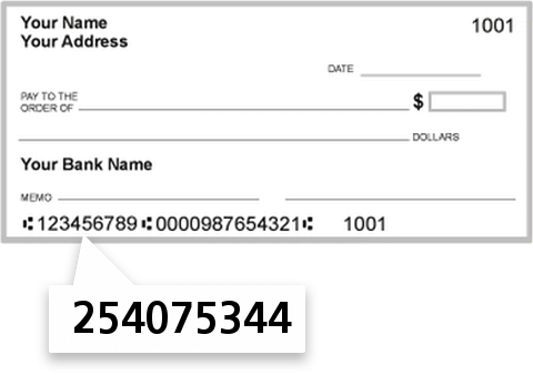 254075344 routing number on State Dept Federal Credit Union check
