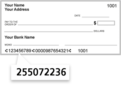 255072236 routing number on Cecil Federal Bank check