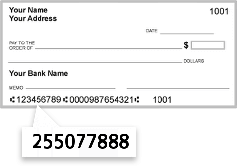 255077888 routing number on Educational Systems FCU check