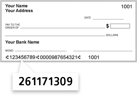 261171309 routing number on Georgia United Credit Union check