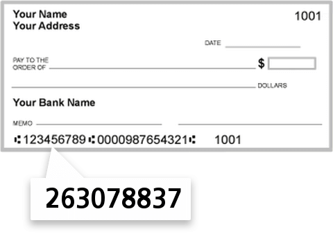 263078837 routing number on Alive Credit Union check