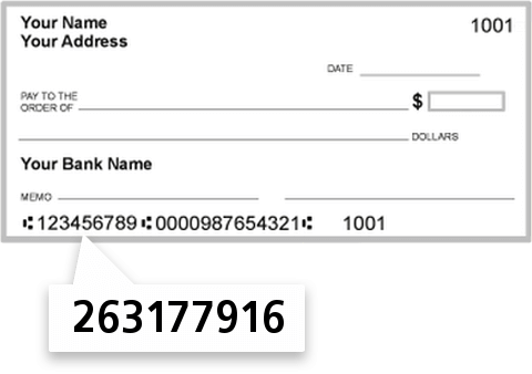 263177916 routing number on Financial Educators FCU check