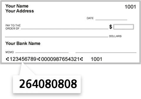 264080808 routing number on Metropolitan Teachers check