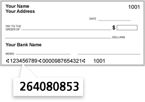 264080853 routing number on The Tennessee CU check