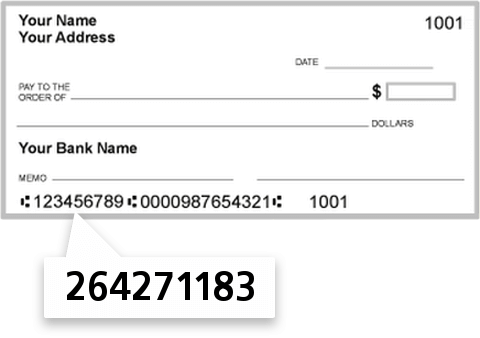 264271183 routing number on Athens Federal Community Bank check