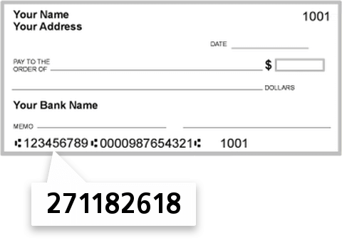271182618 routing number on Vibrant Credit Union check