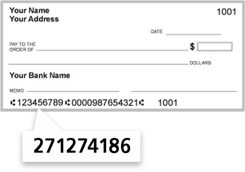 271274186 routing number on Mutual Bank check