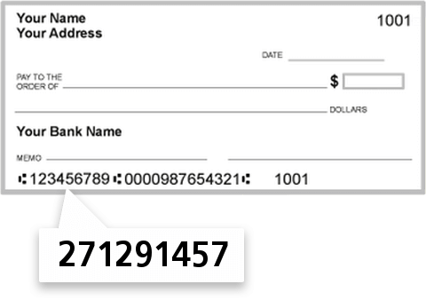 271291457 routing number on First Trust Credit Union check