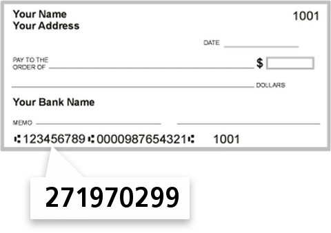 271970299 routing number on Midland Svgs & Loan Assn check
