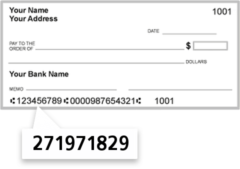 271971829 routing number on Fifth Third Bank check