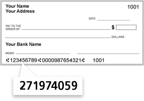 271974059 routing number on First Savings Bank of Hegewisch check